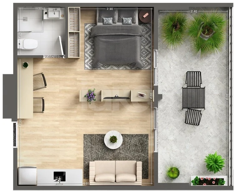 Planta — Garden 43,16 m²