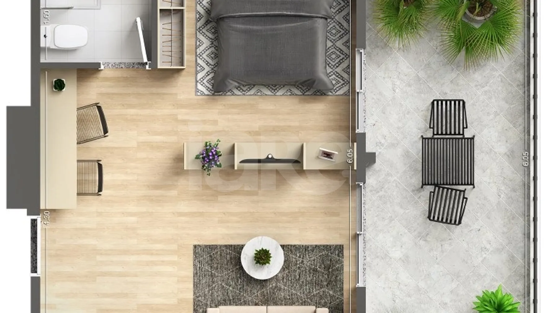 Planta — Garden 43,16 m²