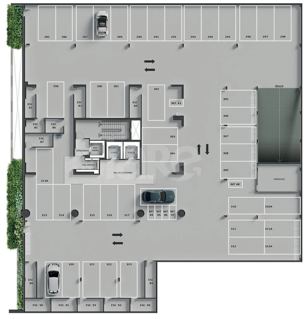 Planta — Pavimento garagem 2