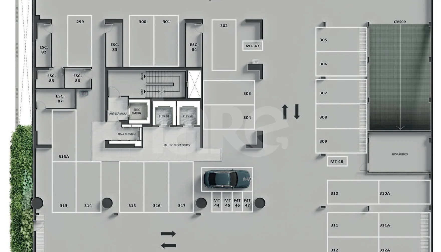 Planta — Pavimento garagem 2