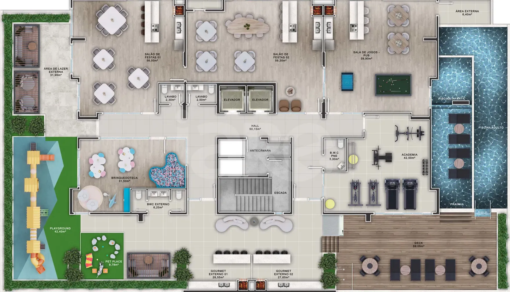 Planta — Pavimento lazer