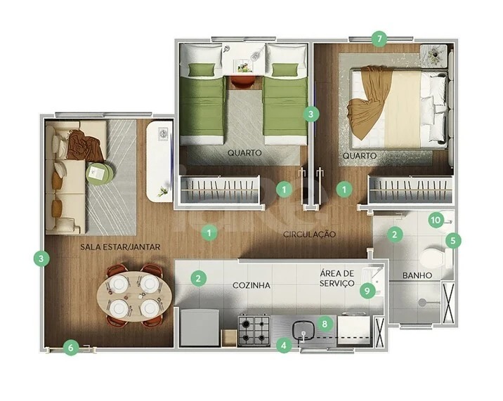 Planta — Apartamento 41,32 m²