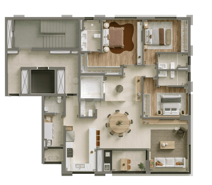 Planta — Apartamento 162,14 m²