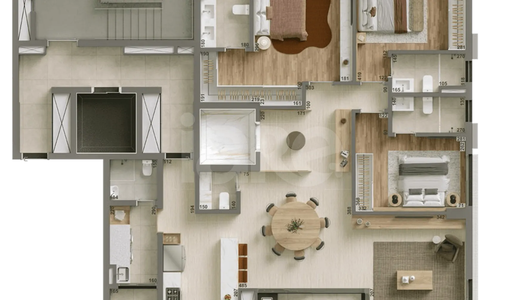 Planta — Apartamento 162,14 m²