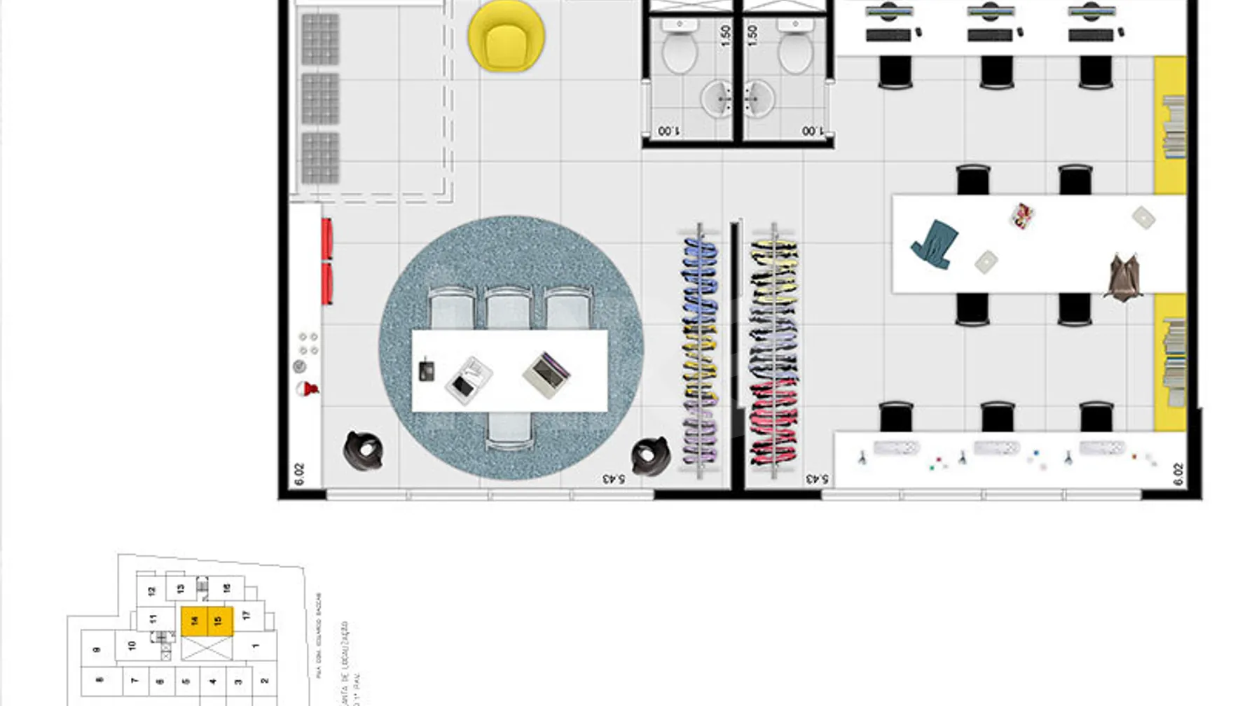 Planta — Sala 67,68 m²