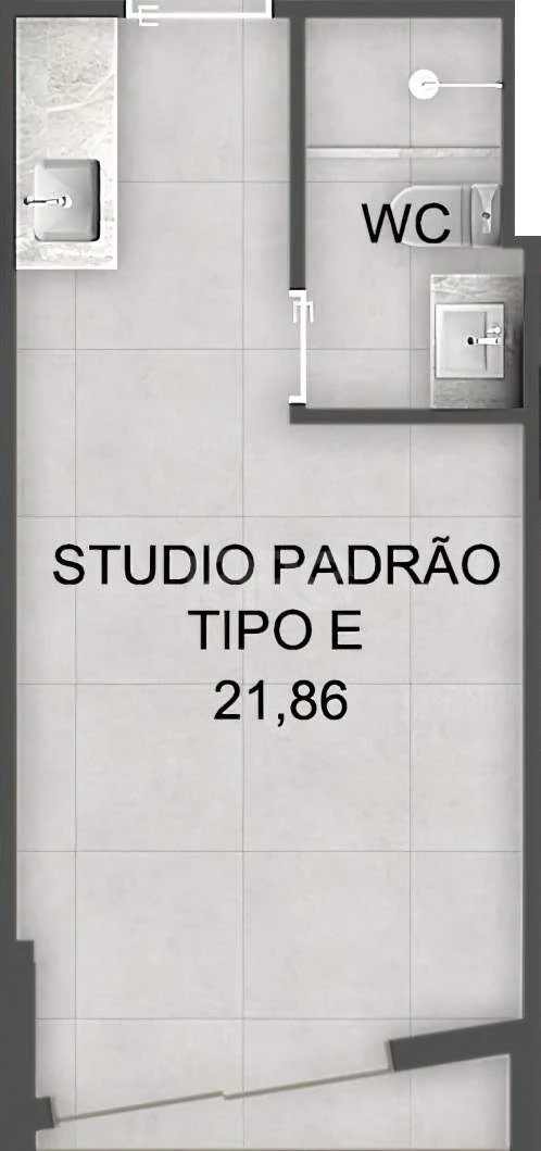 Planta — Studio 22,34 m²