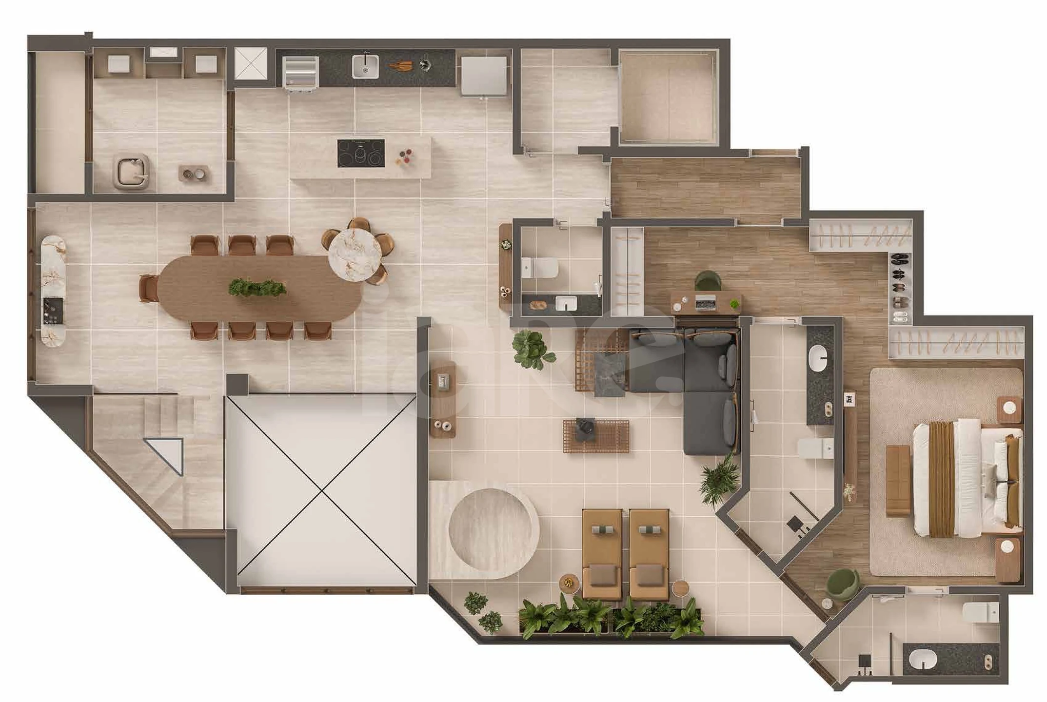 Planta — Cobertura Duplex 307,02 m²