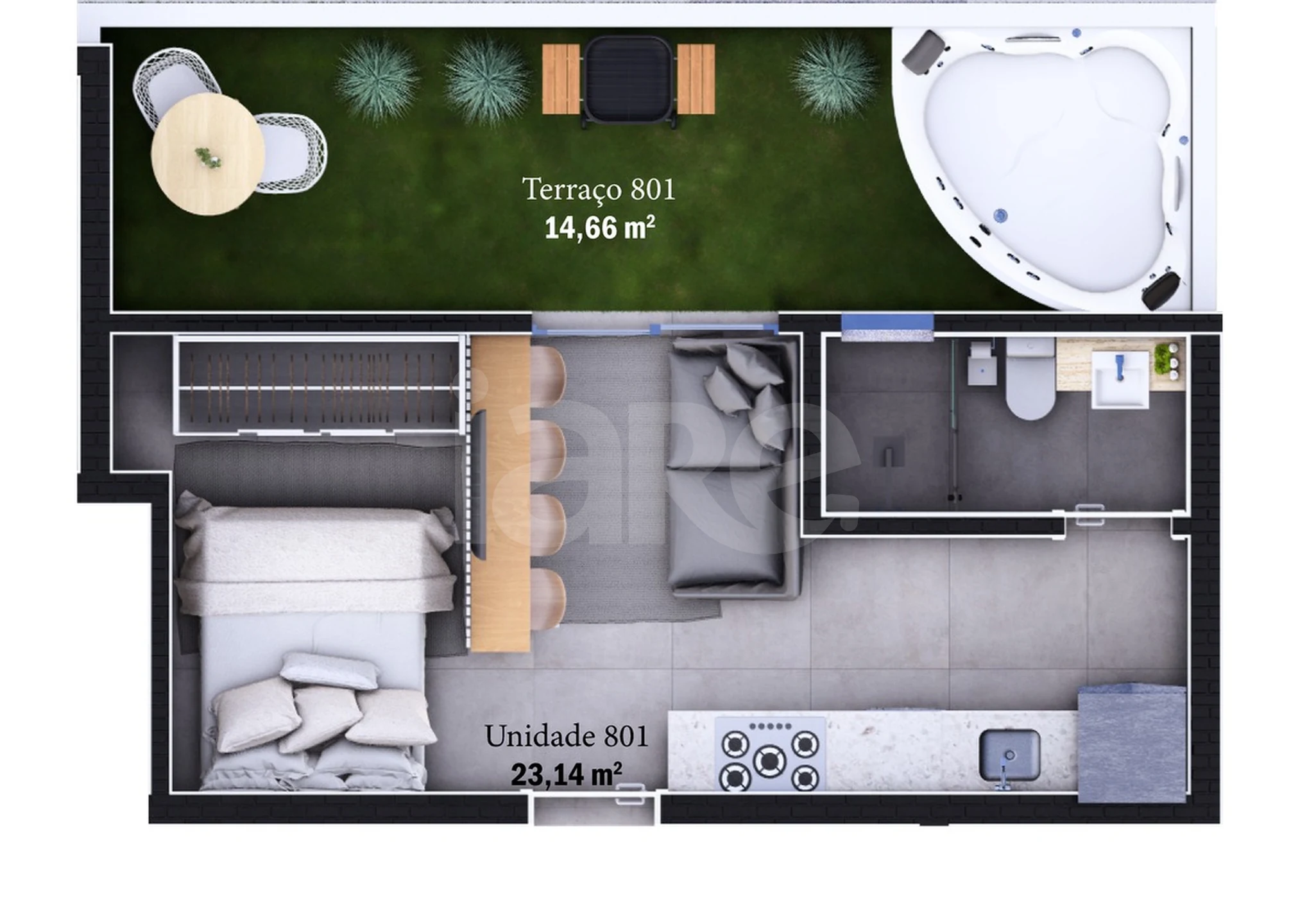 Planta — Cobertura Horizontal 37,8 m²