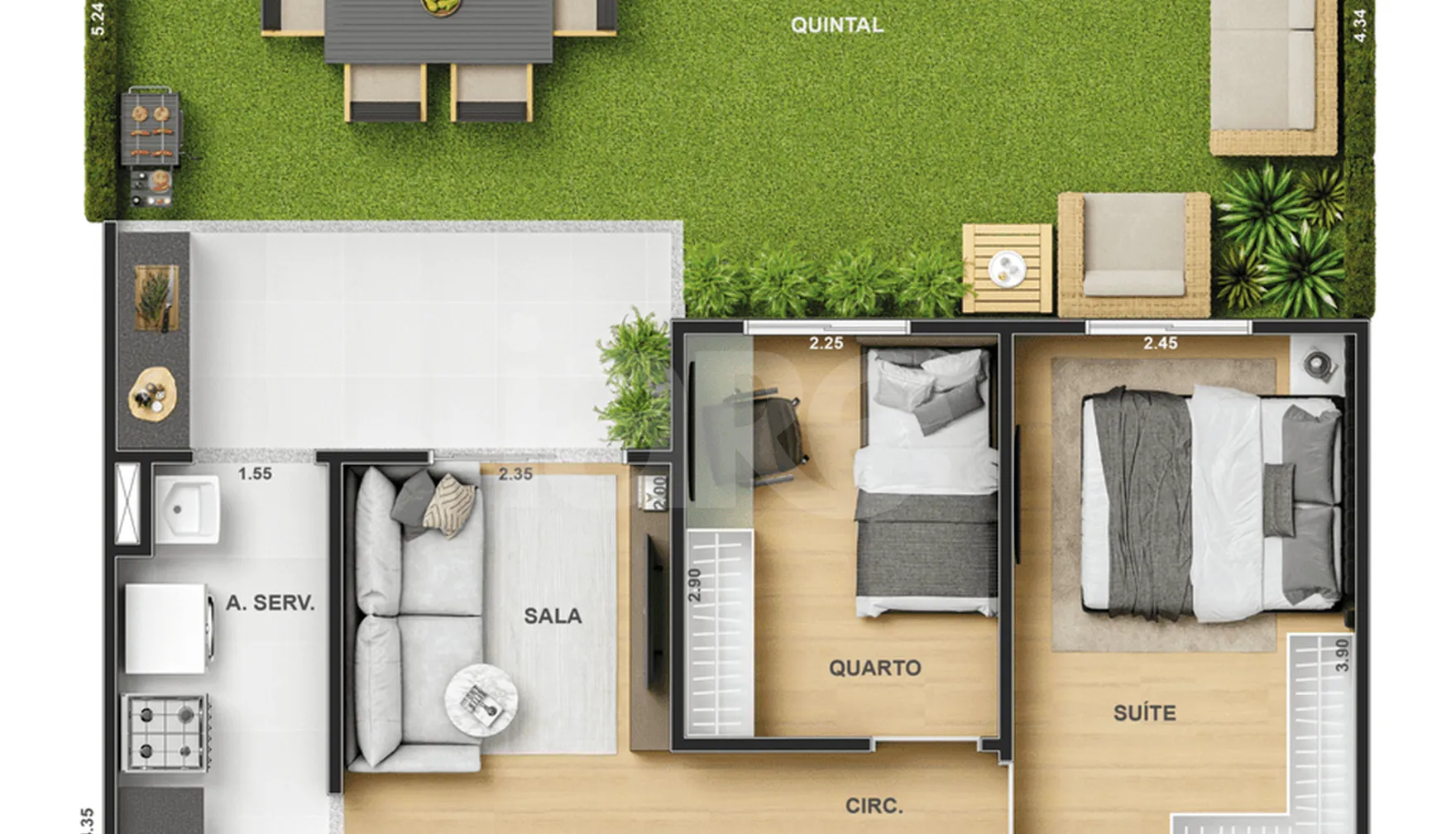 Planta — Garden 82,69 m²