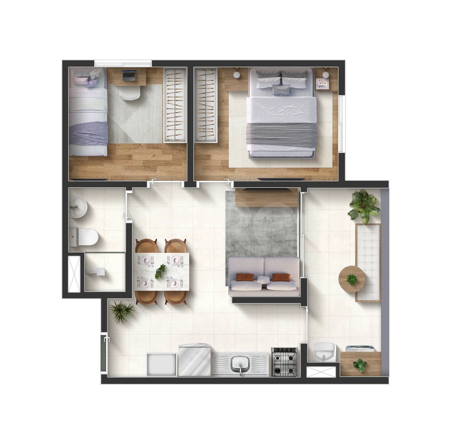 Planta — Apartamento 42,69 m²
