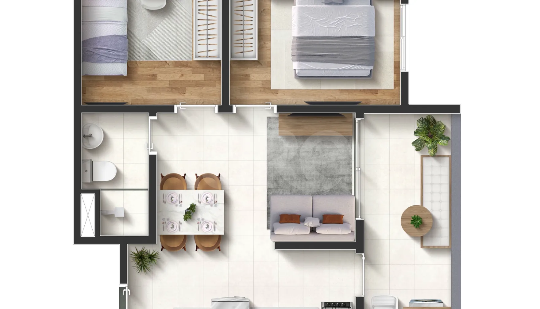 Planta — Apartamento 42,69 m²