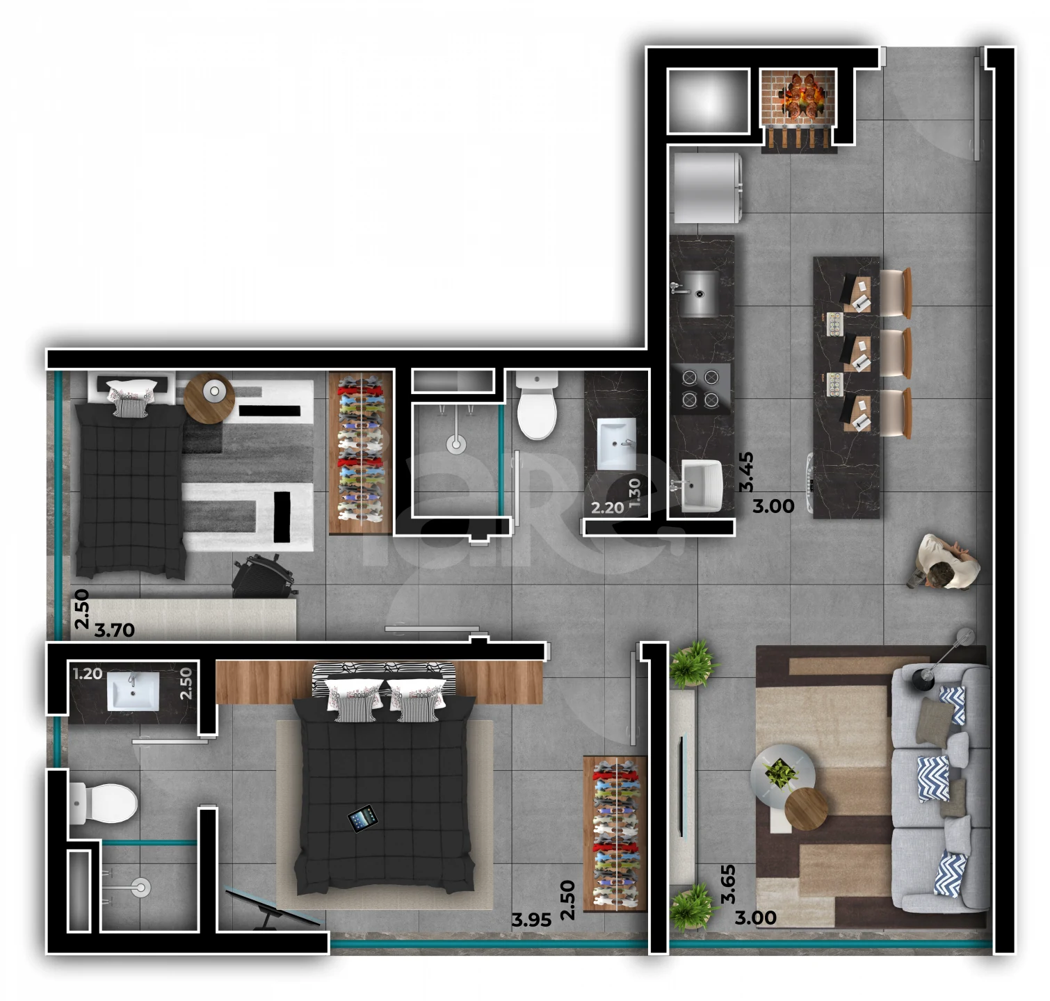 Planta — Apartamento 71,21 m²