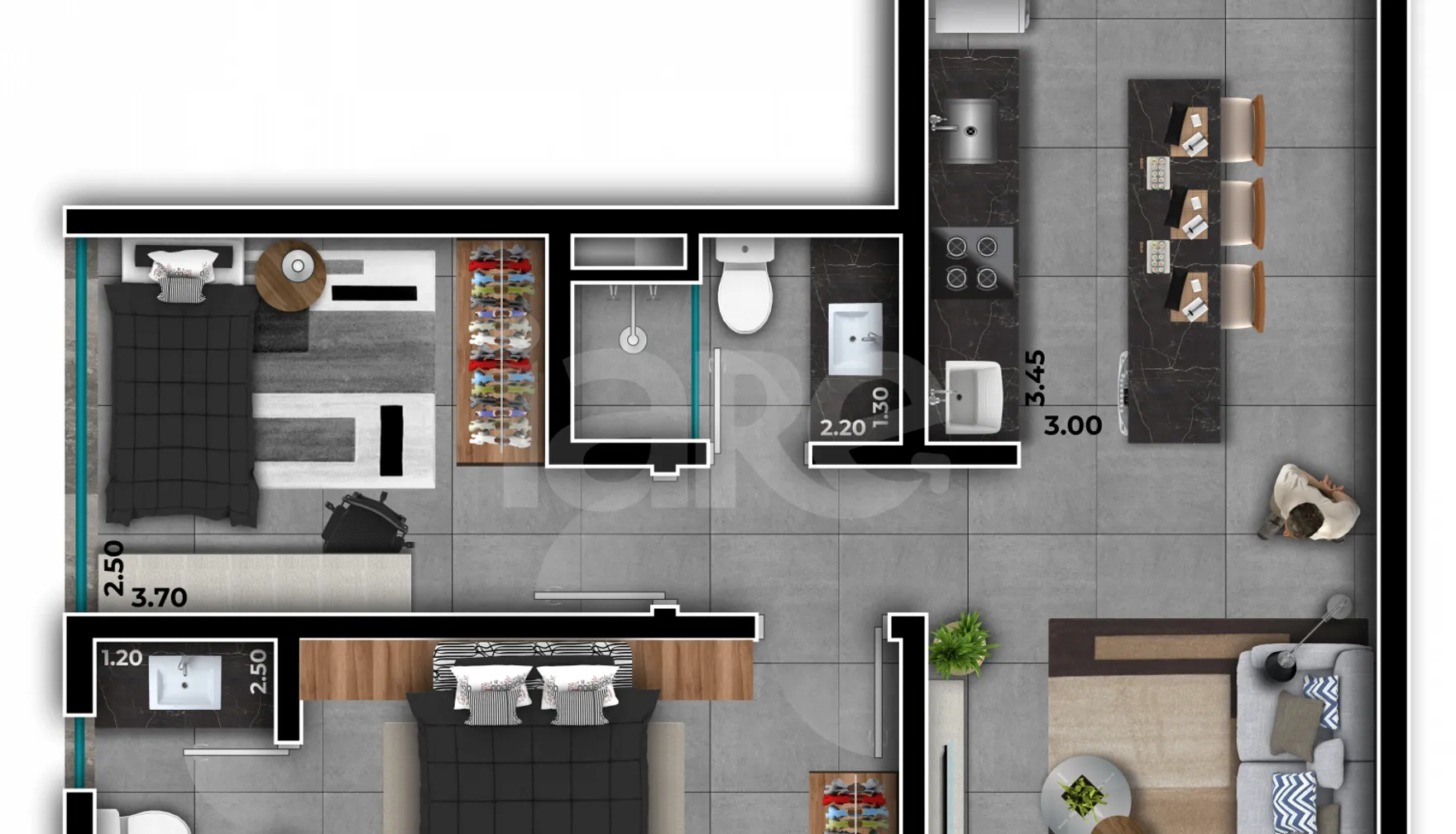 Planta — Apartamento 71,21 m²