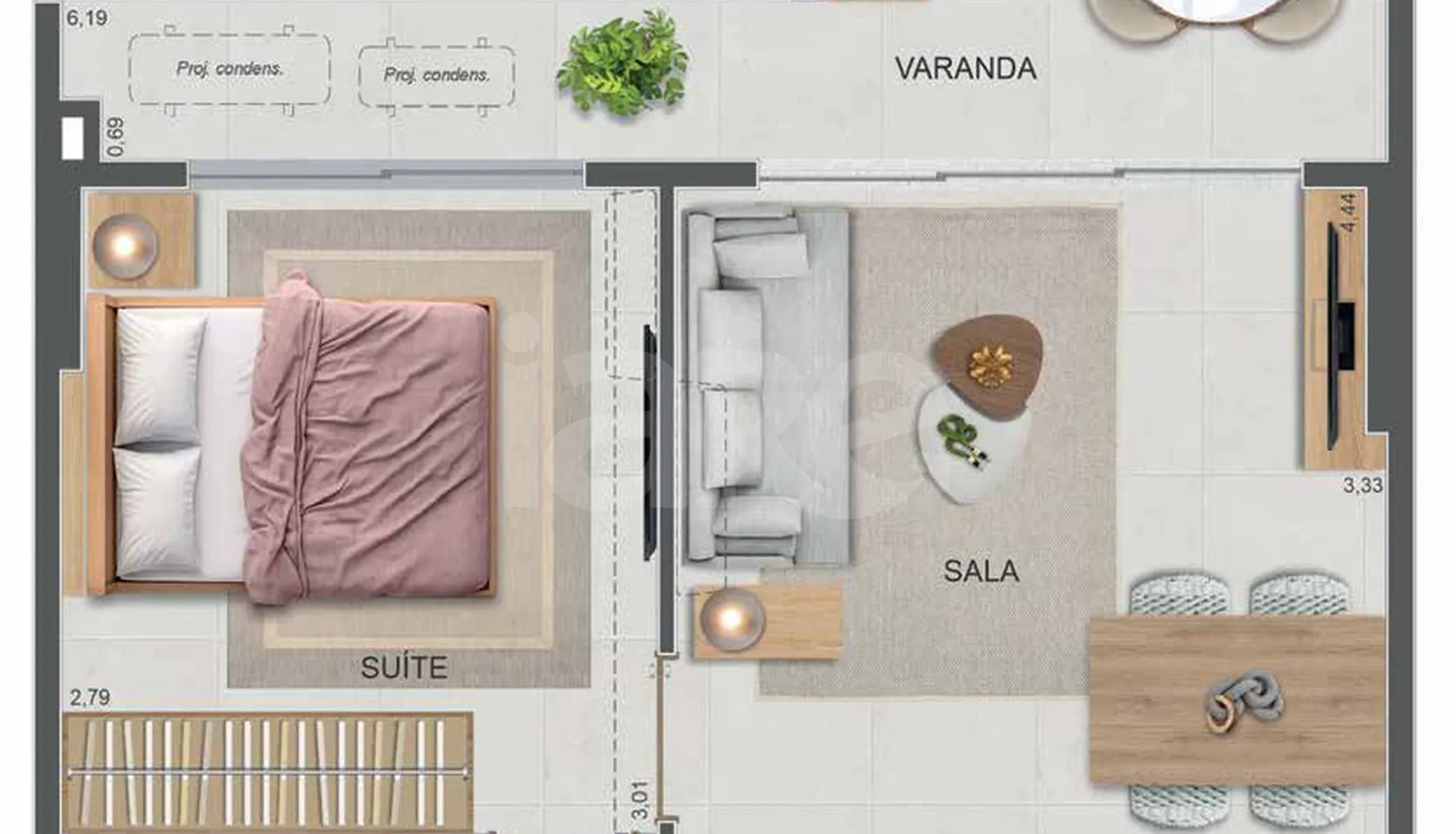 Planta — Apartamento 41,05 m²