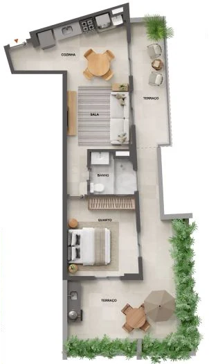 Planta — Garden 73,7 m²
