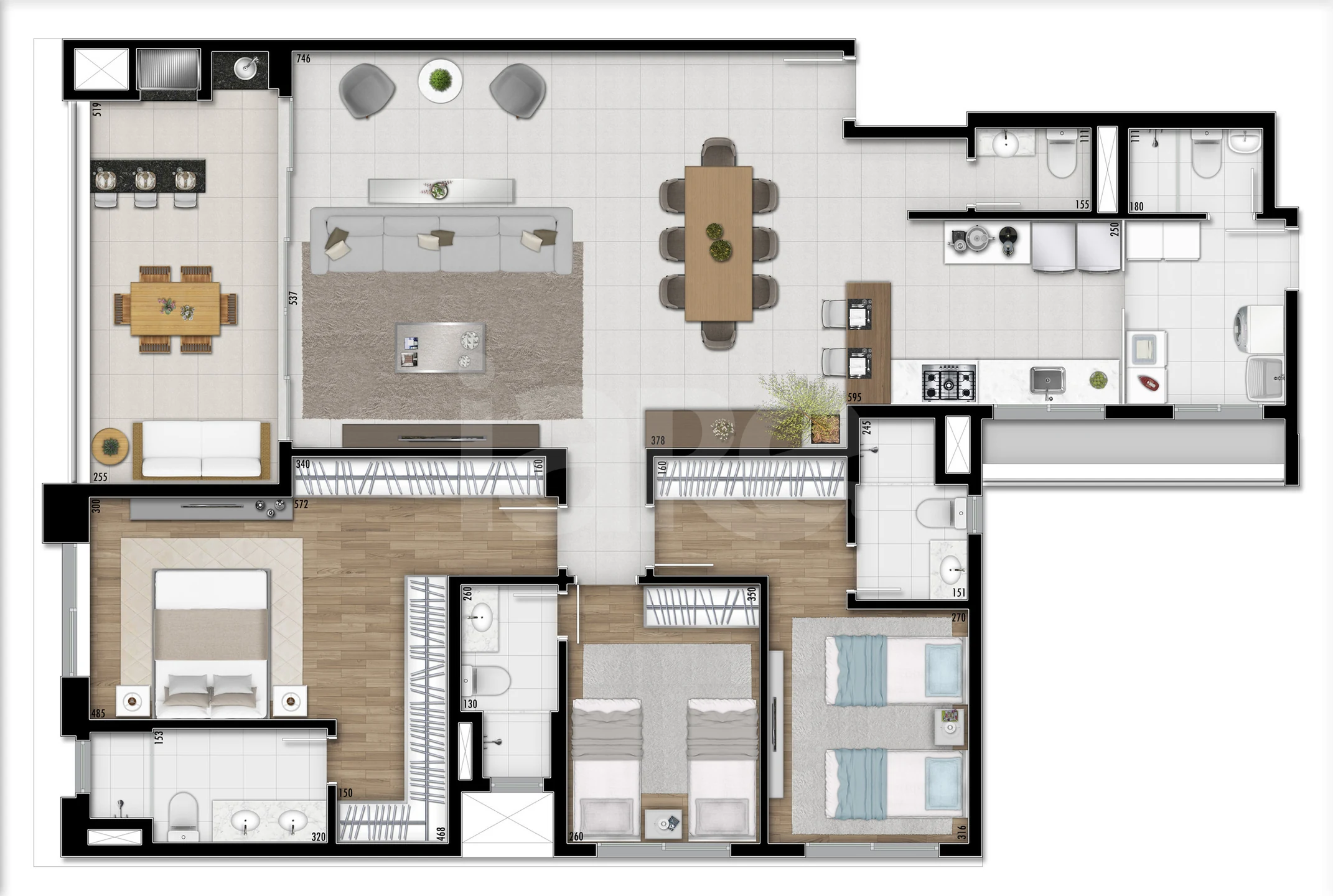 Planta — Apartamento 154,73 m²