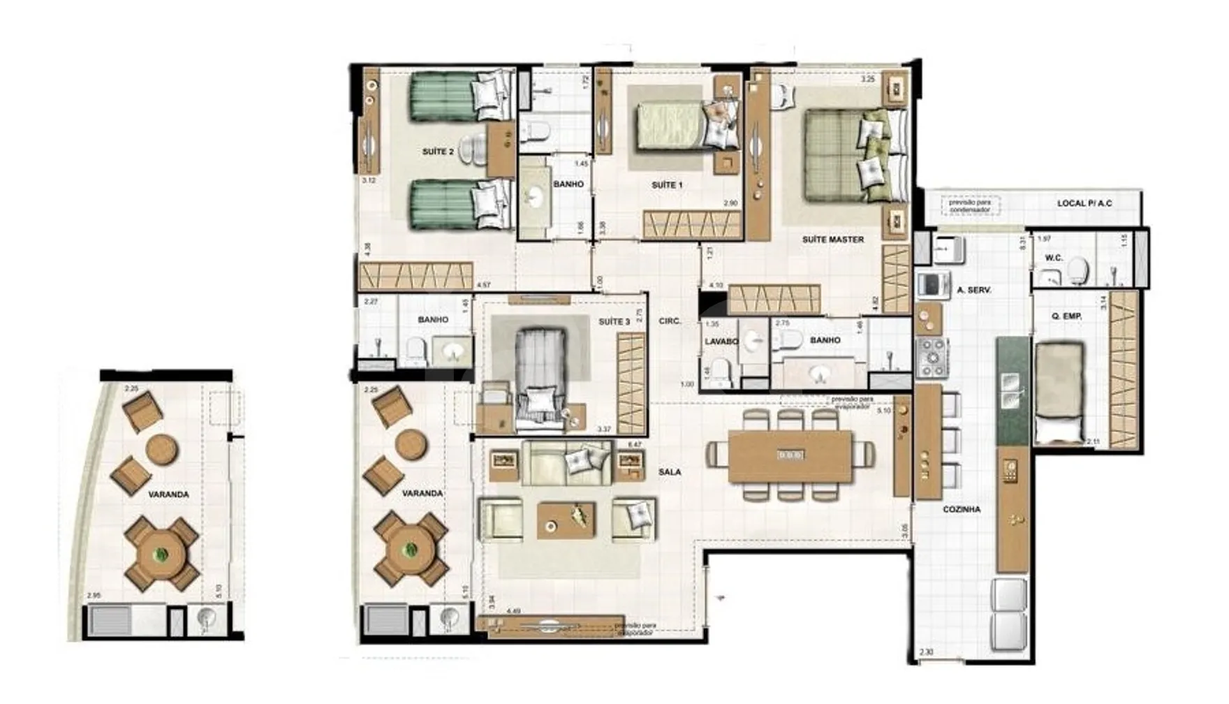 Planta — Apartamento 143,34 m²