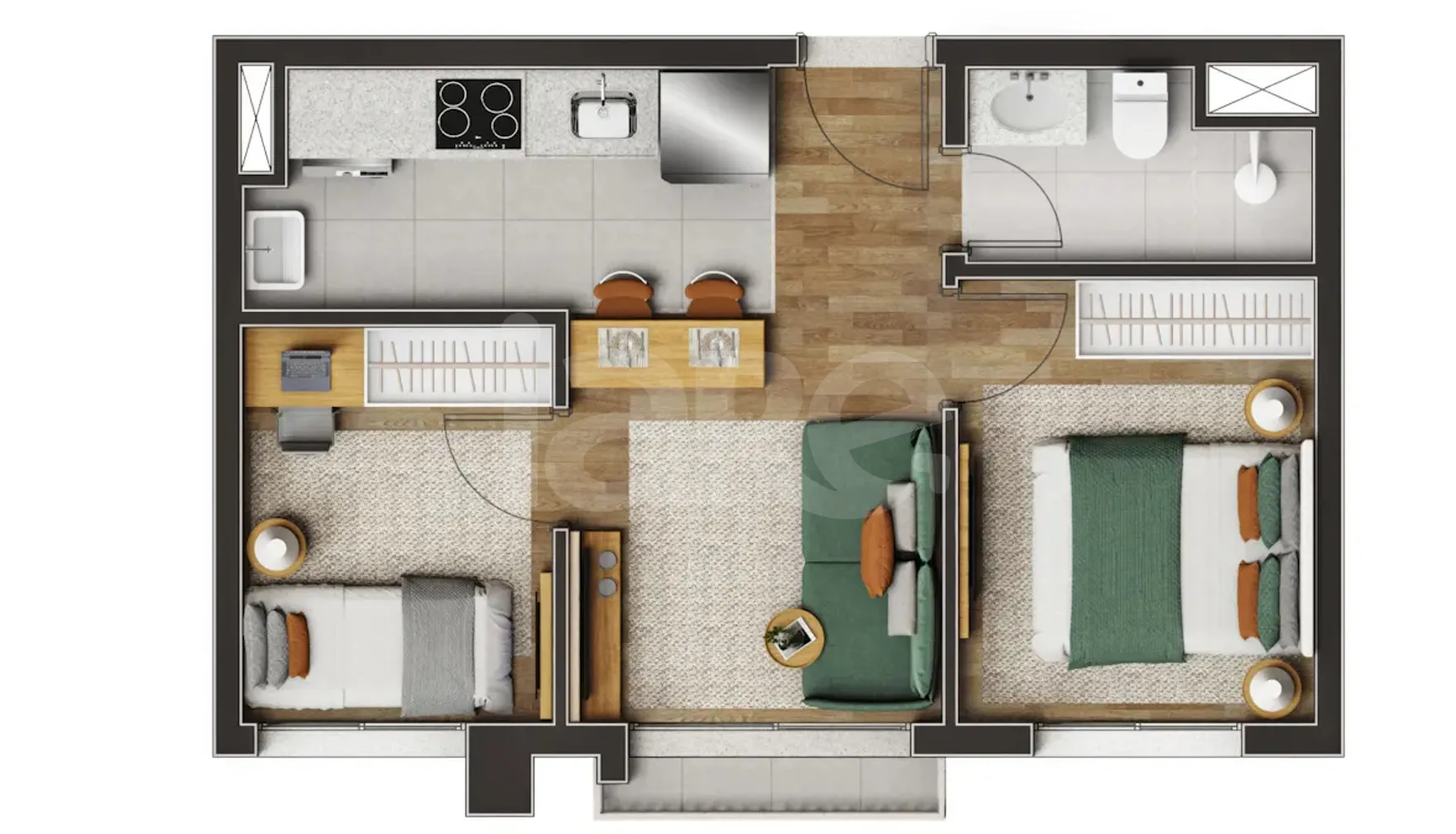 Planta — Apartamento 36,3 m²