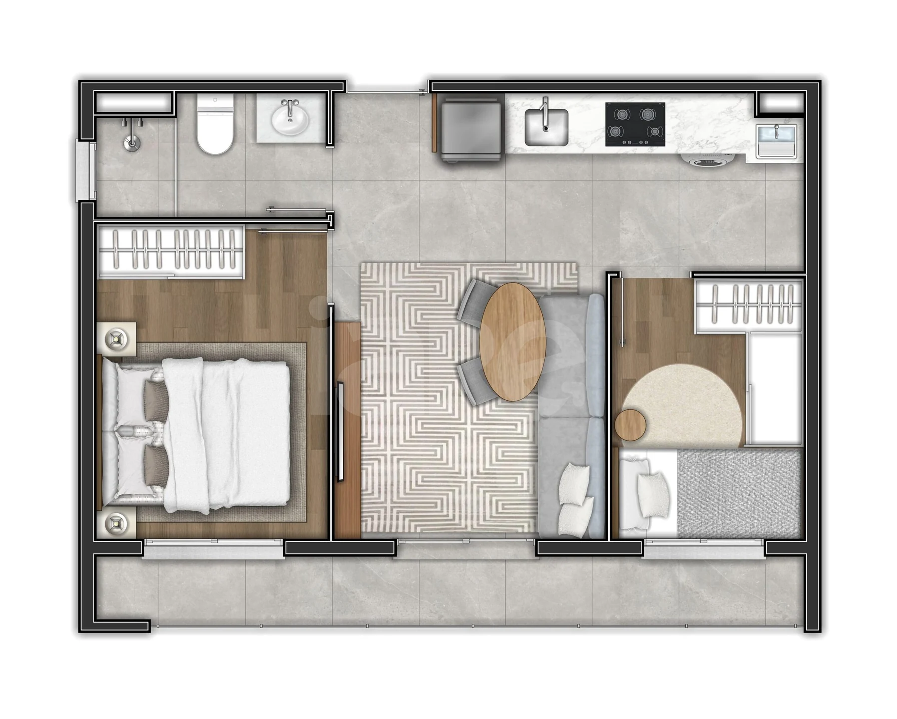 Planta — Apartamento 44,03 m²