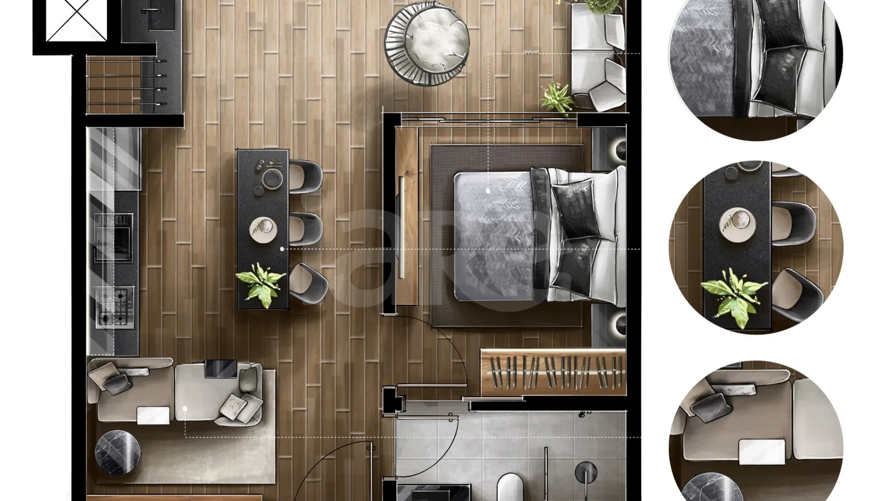 Planta — Studio 40 m²