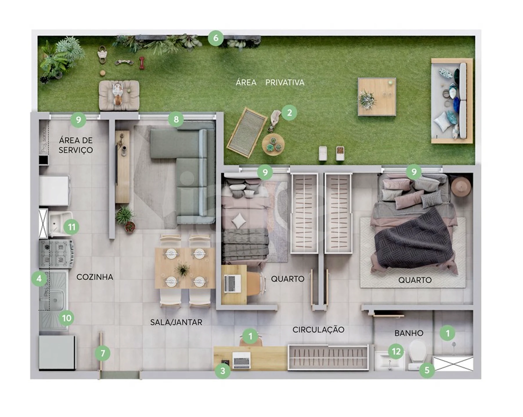 Planta — Garden 58,34 m²