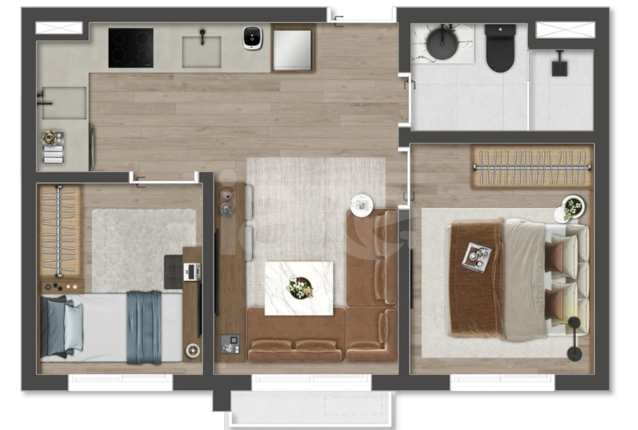 Planta — Apartamento 38,55 m²
