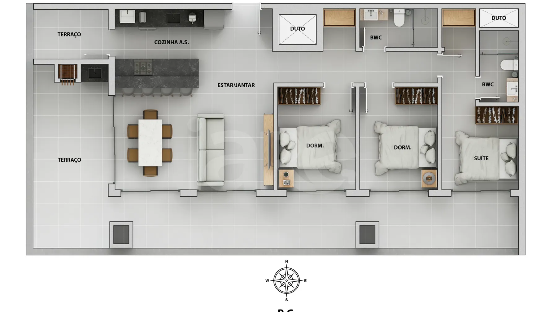 Planta — Cobertura Horizontal 143,24 m²