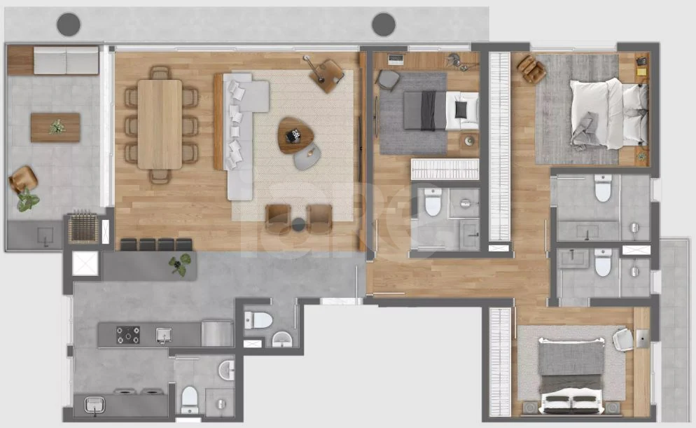 Planta — Apartamento 136,41 m²