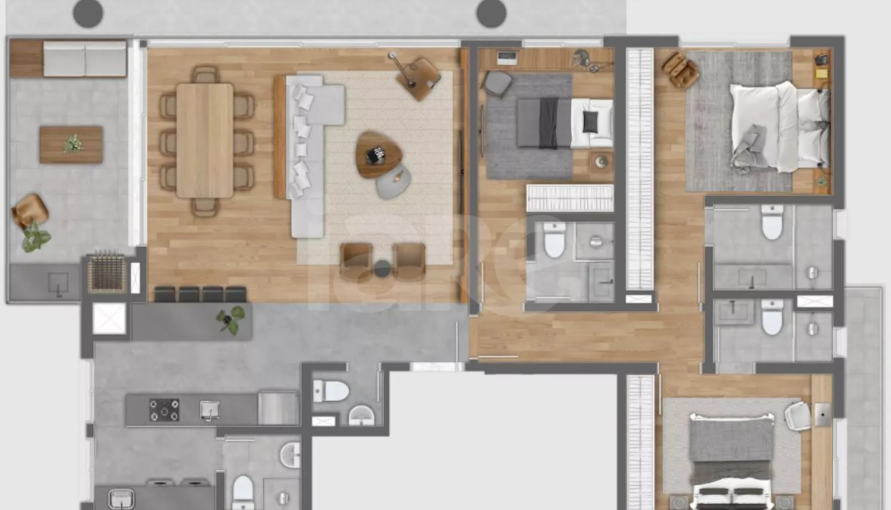 Planta — Apartamento 136,41 m²