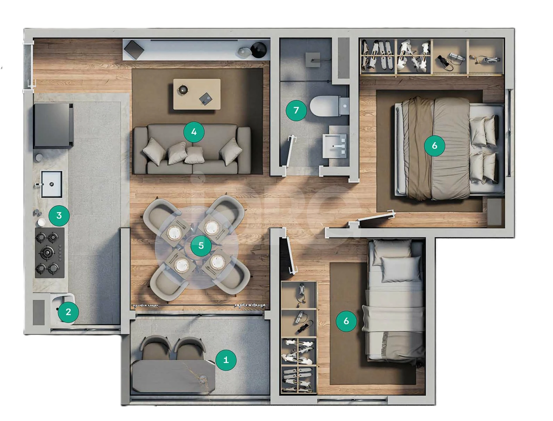 Planta — Apartamento 46,72 m²