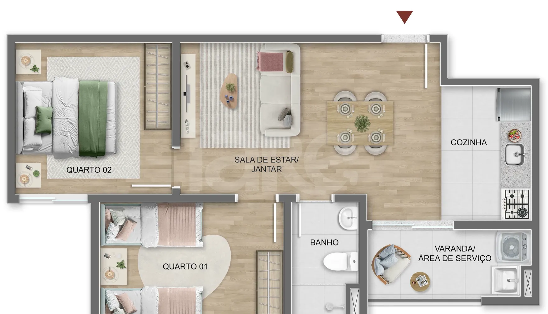 Planta — Apartamento 47,87 m²