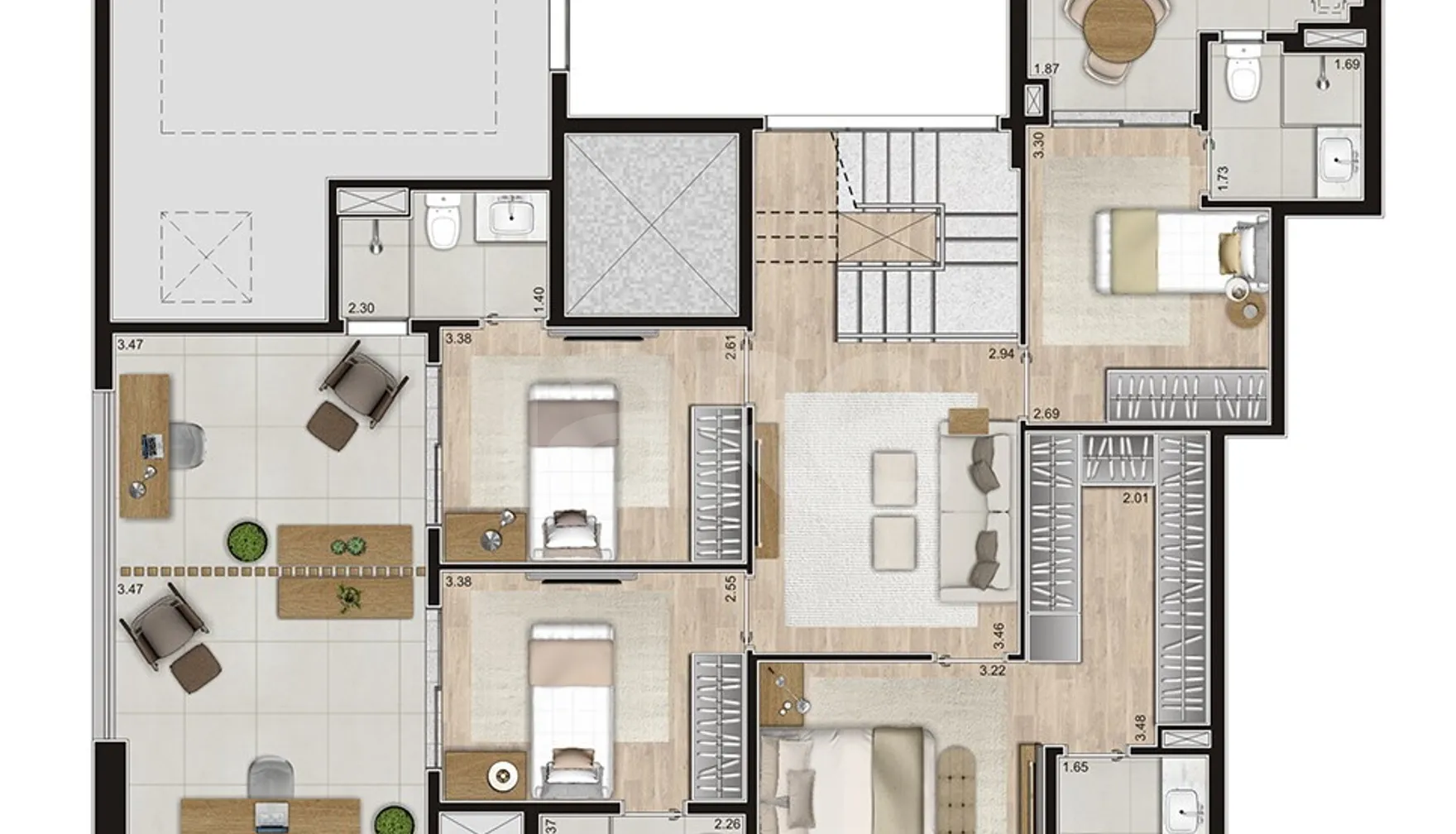 Planta — Cobertura Duplex 290,38 m²