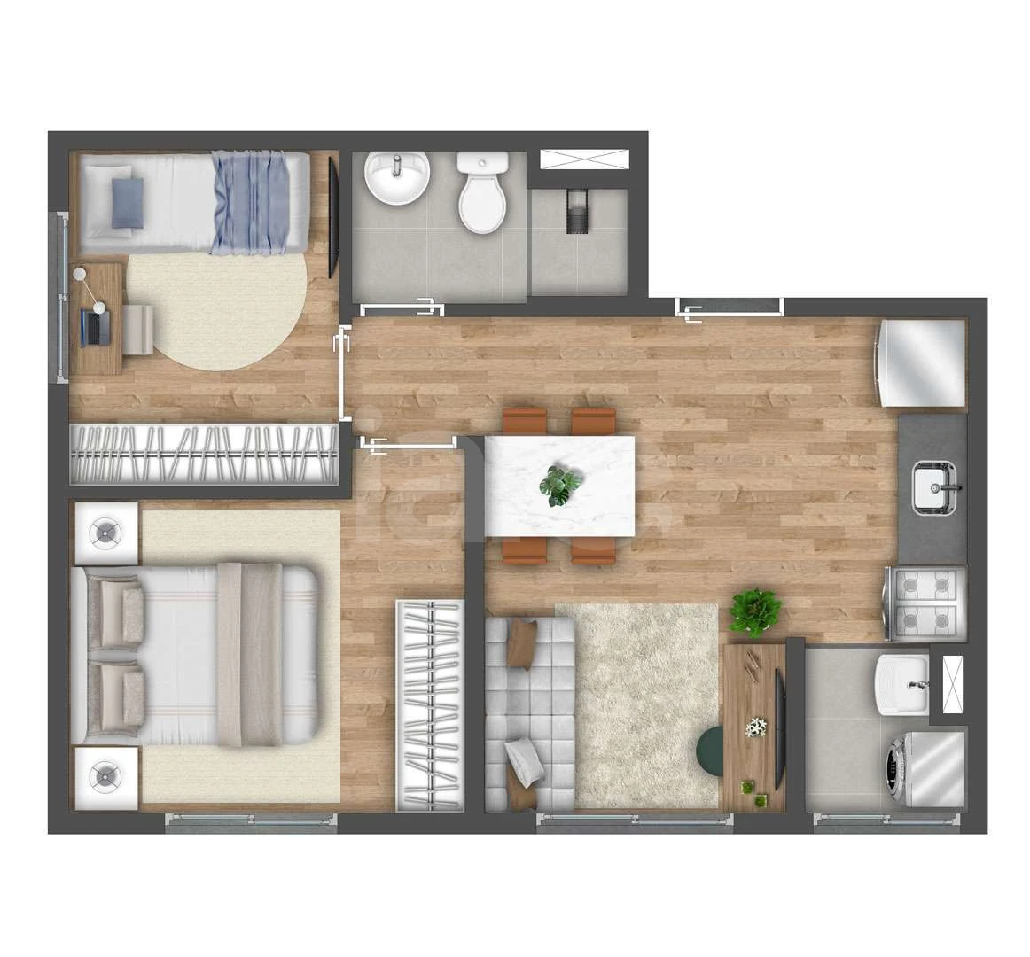 Planta — Apartamento 37,01 m²