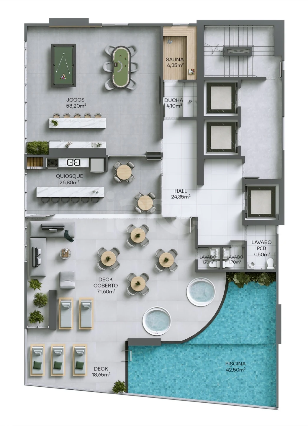 Planta — Pavimento lazer 1