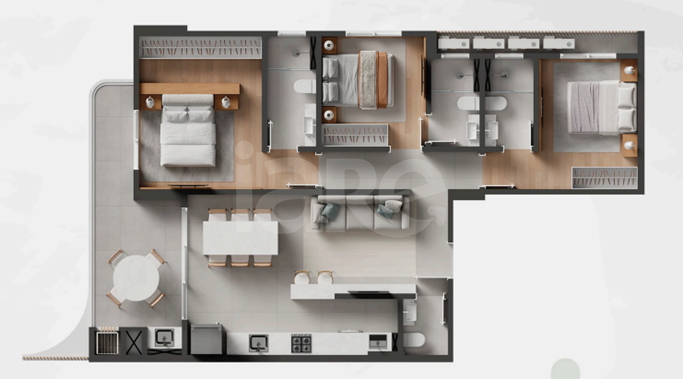 Planta — Apartamento 107,54 m²