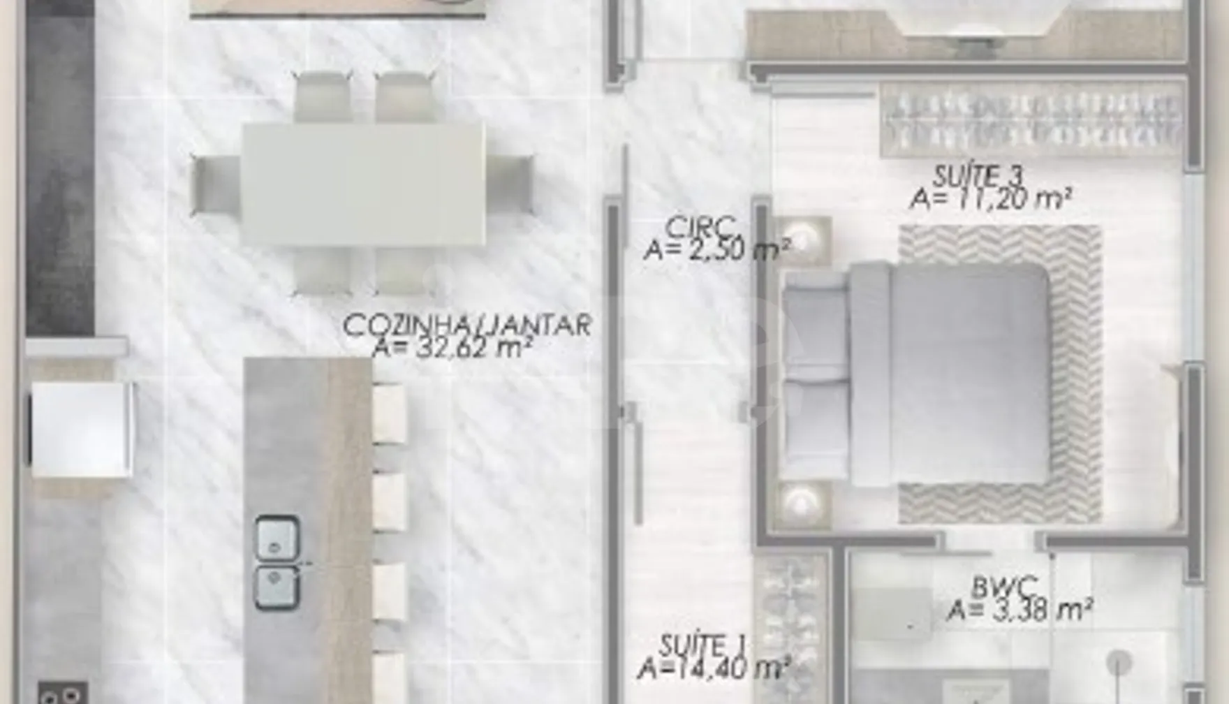Planta — Apartamento 137,62 m²