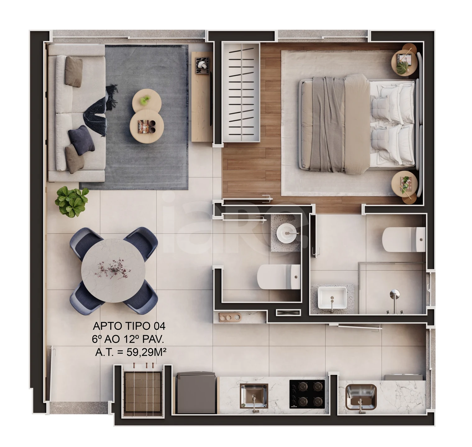 Planta — Apartamento 79,69 m²