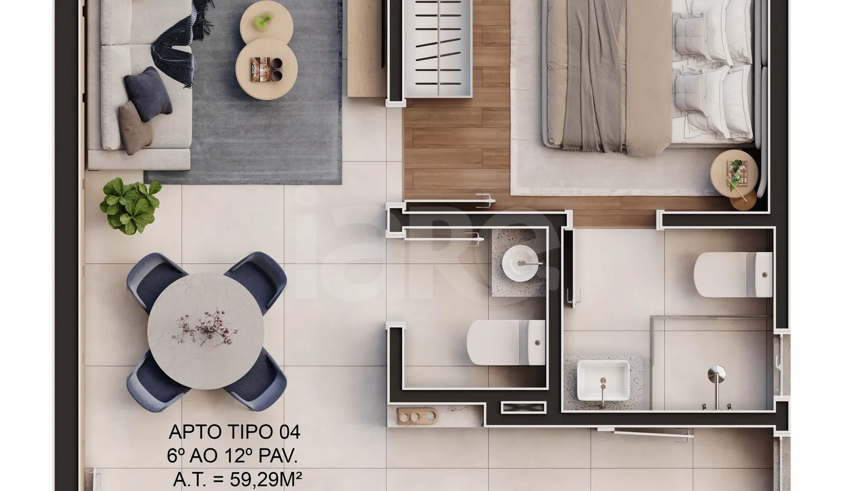 Planta — Apartamento 79,69 m²