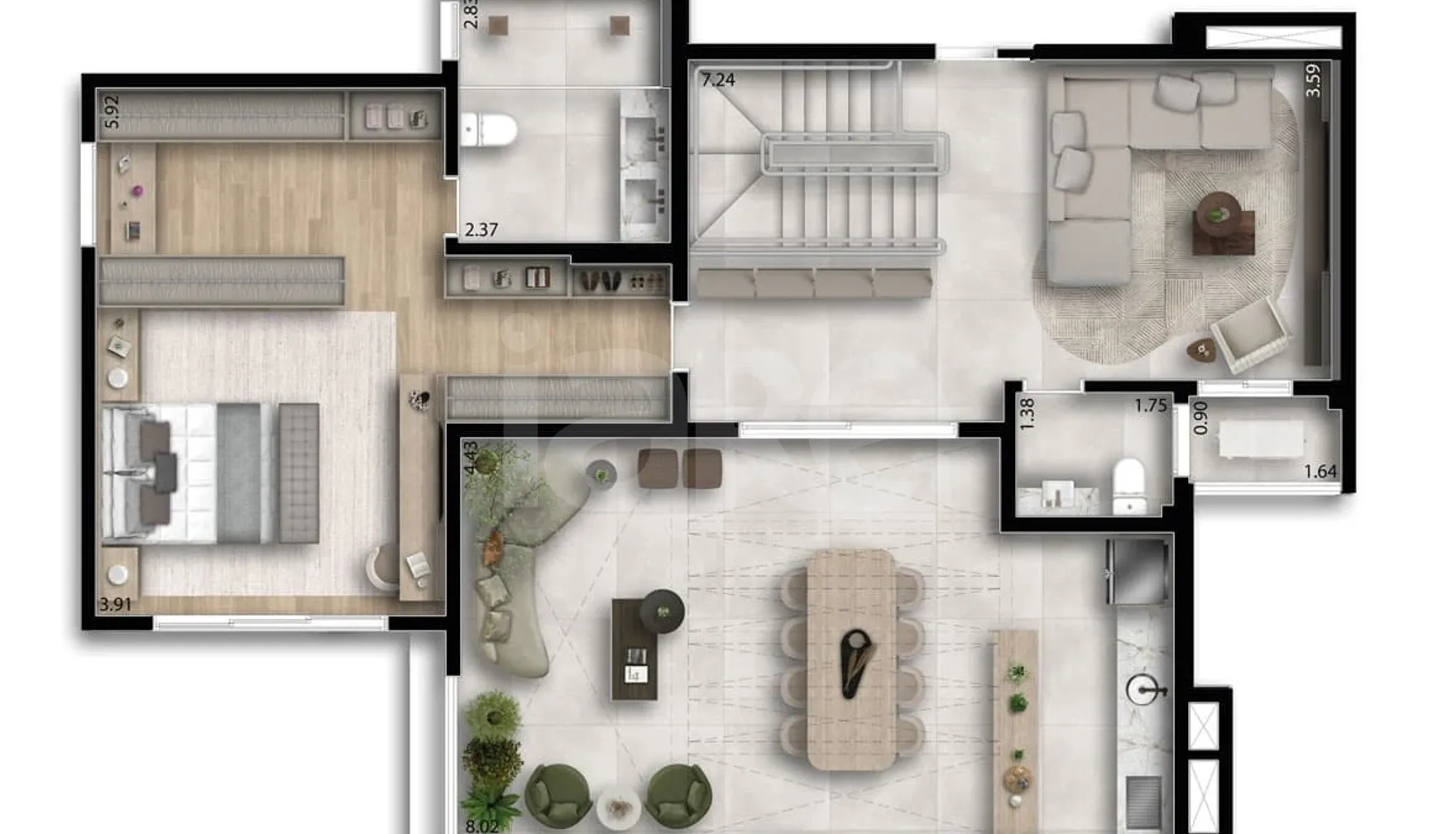 Planta — Cobertura Duplex 232,66 m²