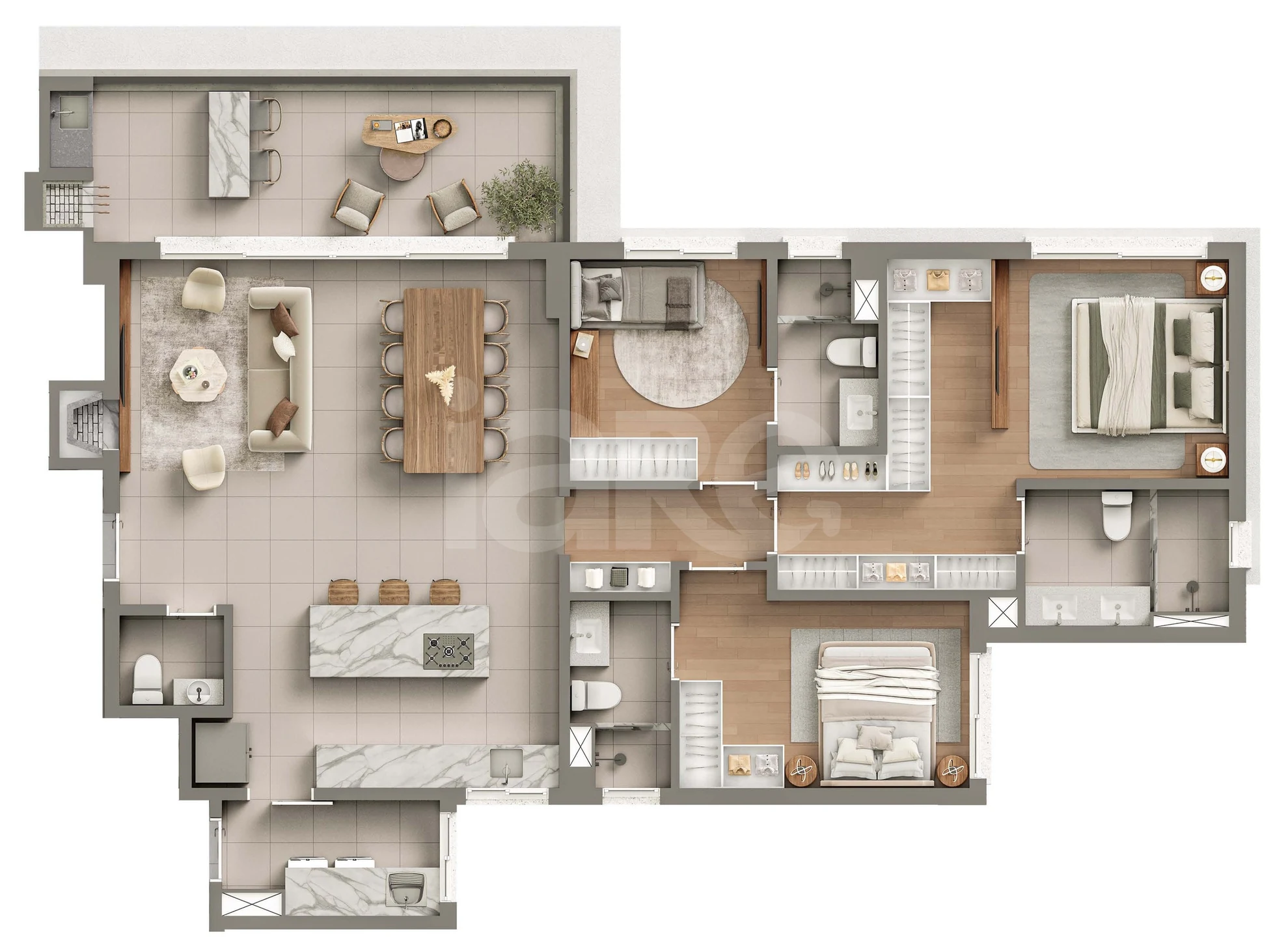 Planta — Apartamento 145,08 m²