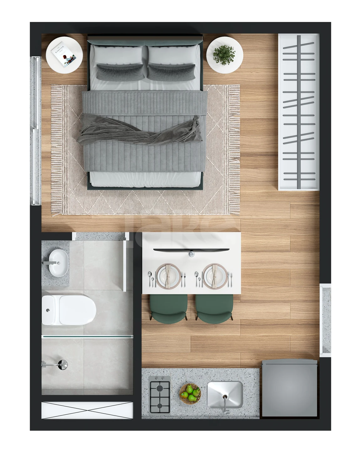 Planta — Studio 17,5 m²