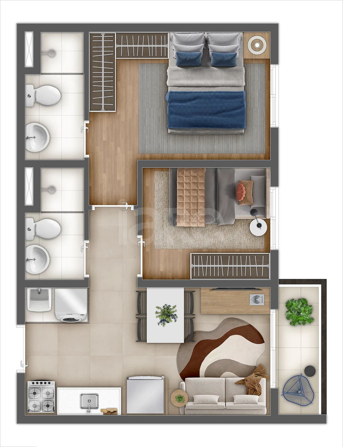 Planta — Apartamento 38,73 m²