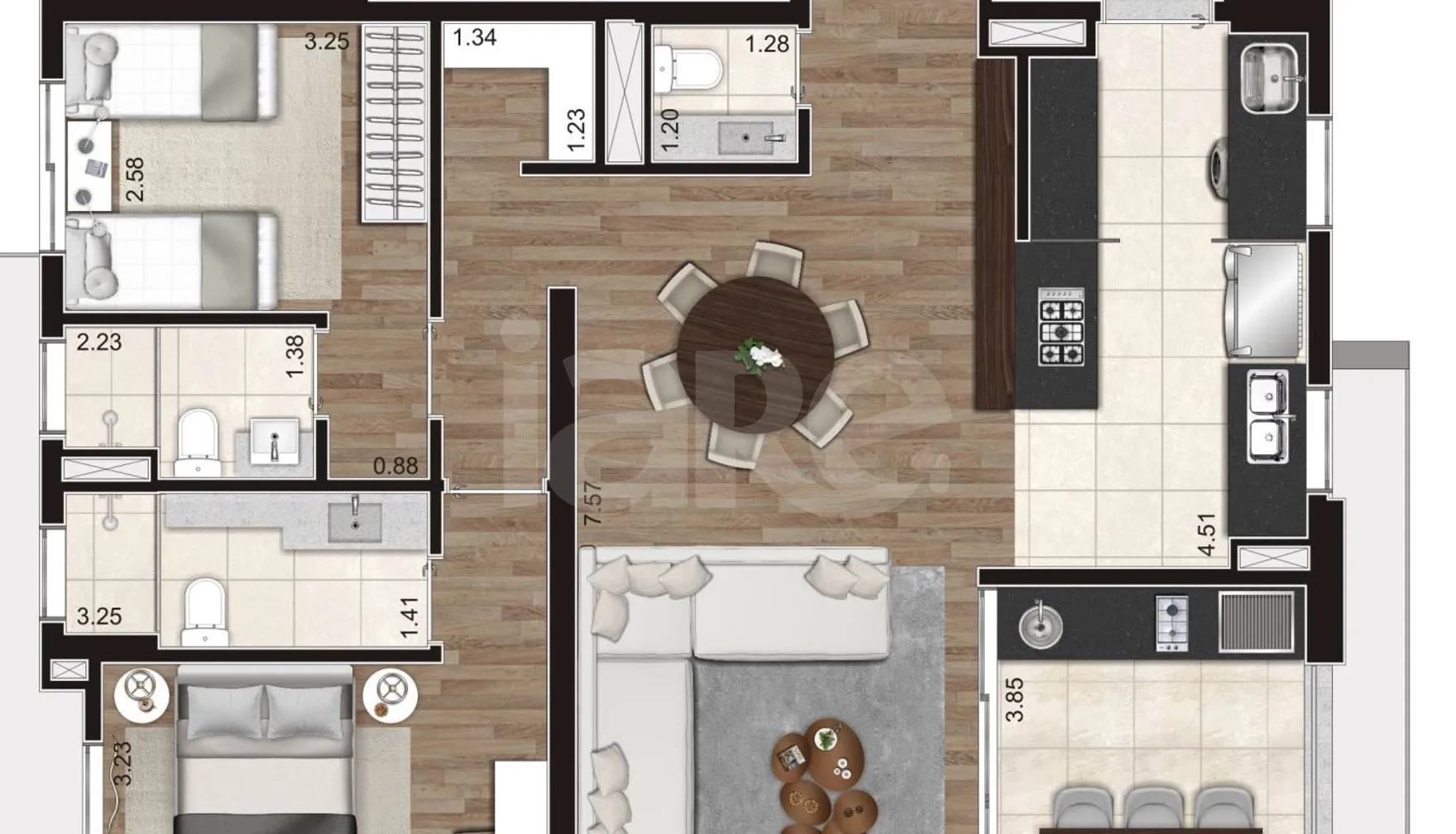 Planta — Apartamento 110,24 m²