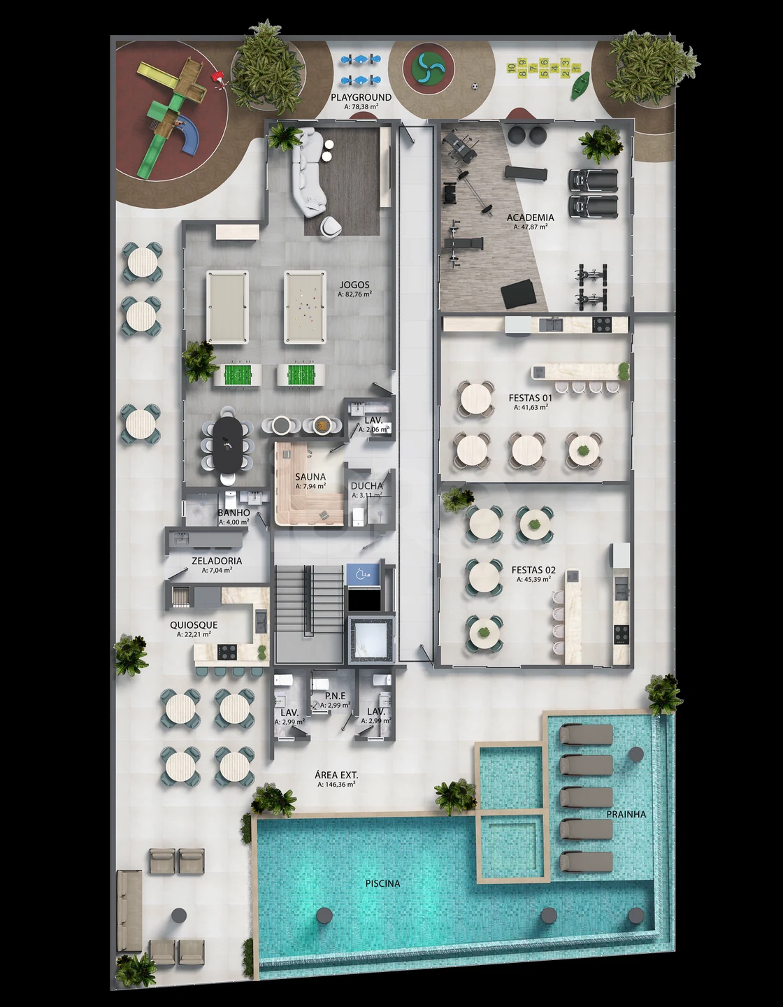Planta — Pavimento lazer