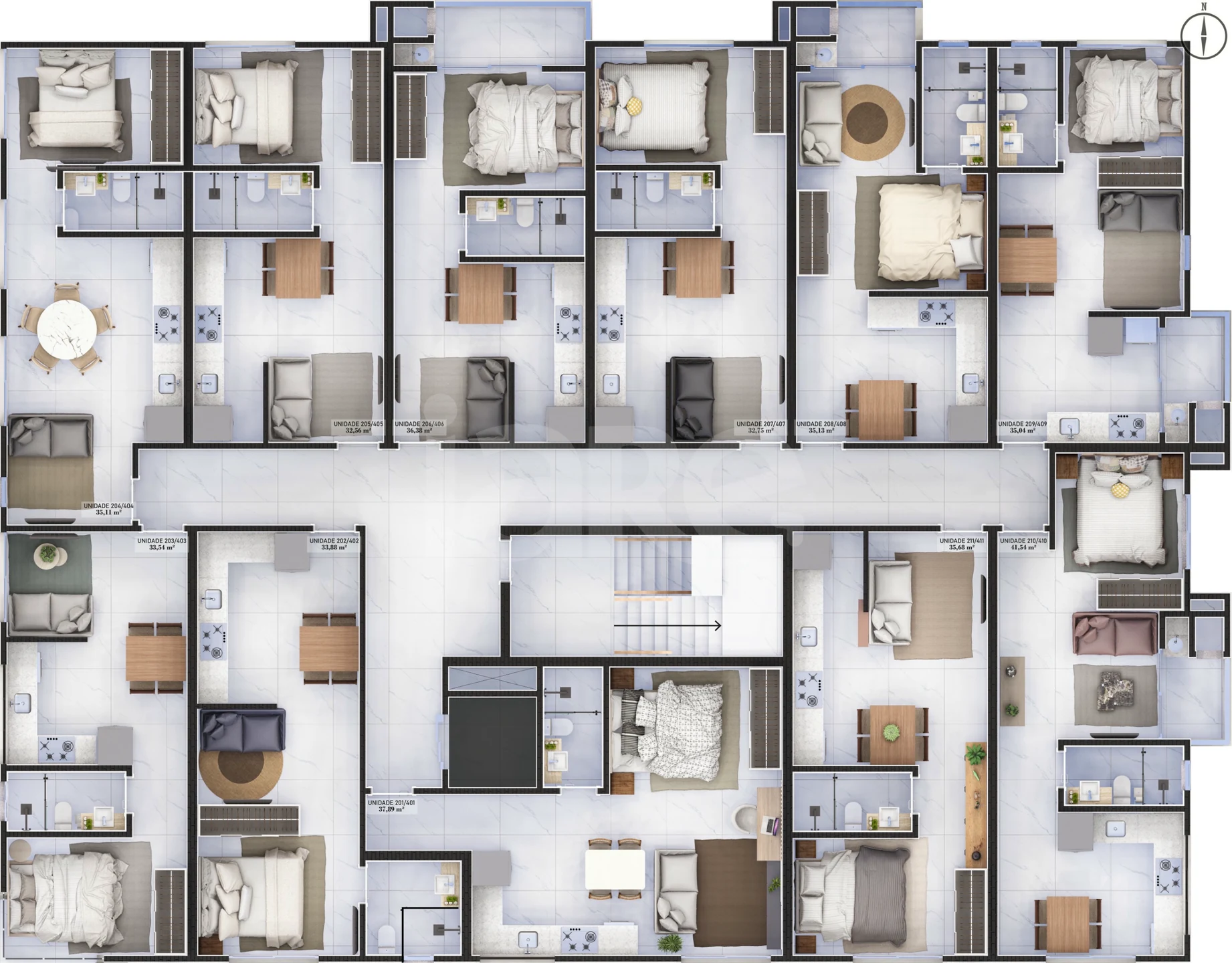 Planta — Pavimento 2 e 4