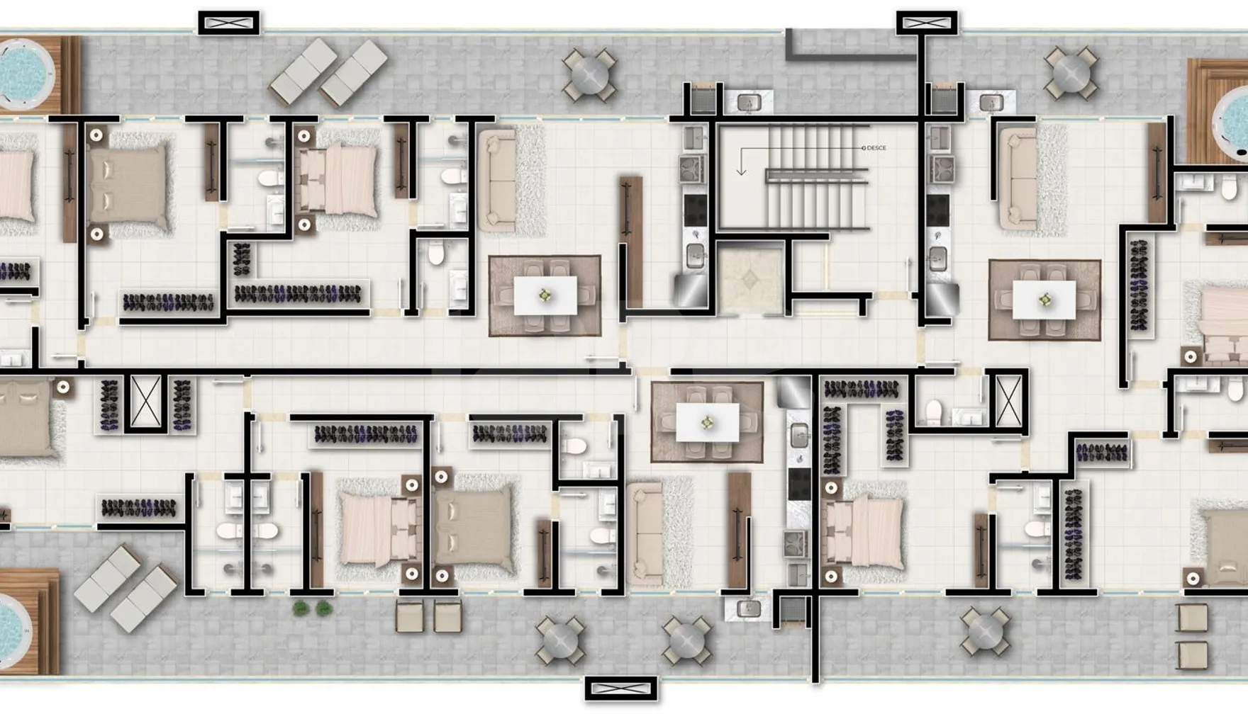 Planta — Pavimento cobertura horizontal