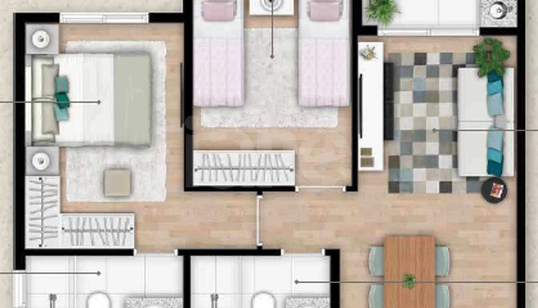 Planta — Apartamento 73,2 m²