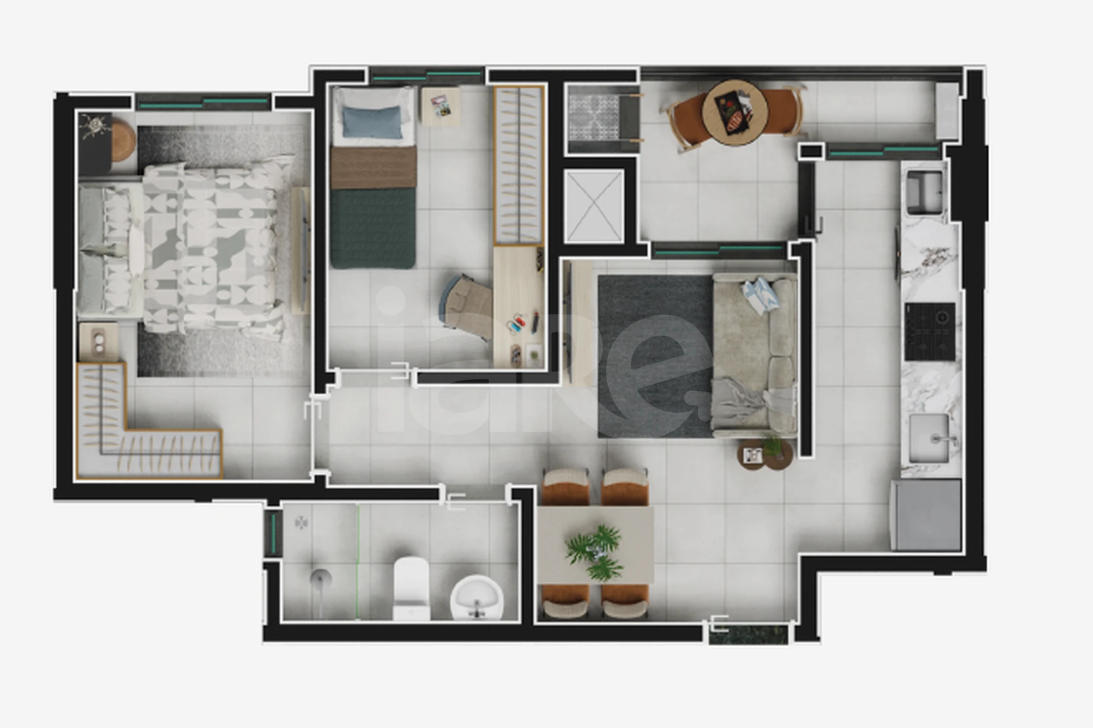 Planta — Apartamento 49,38 m²