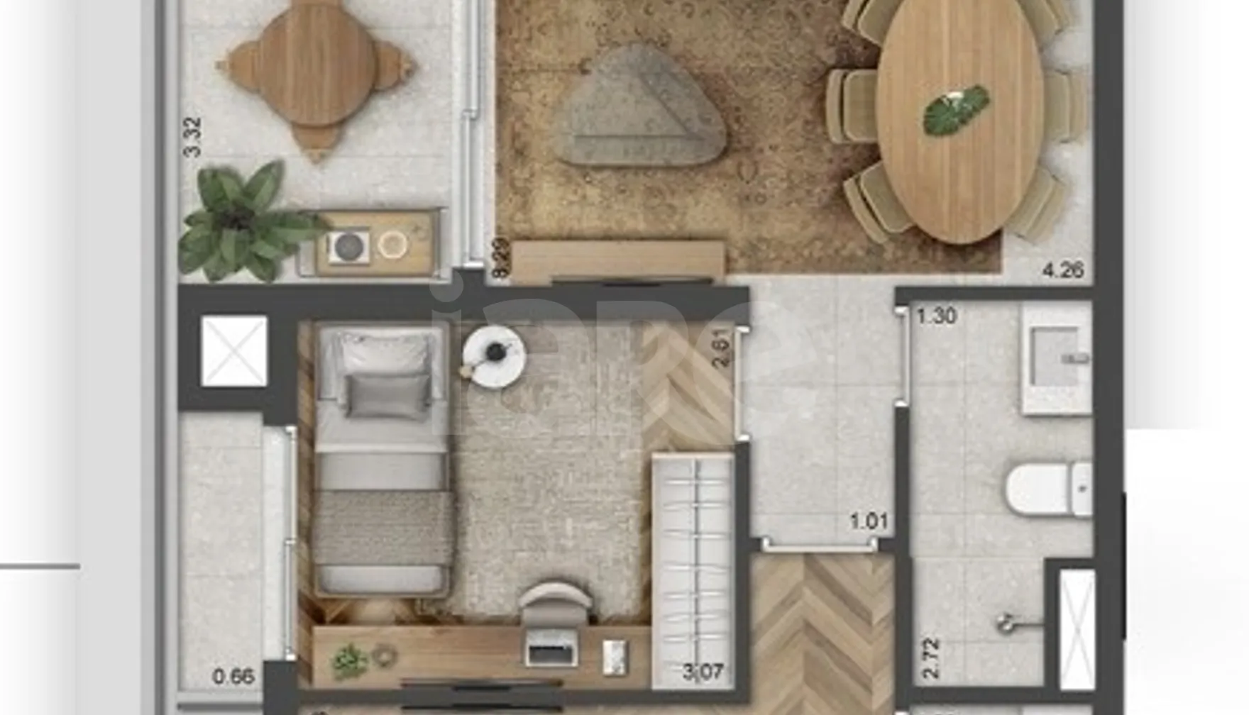 Planta — Apartamento 75,27 m²