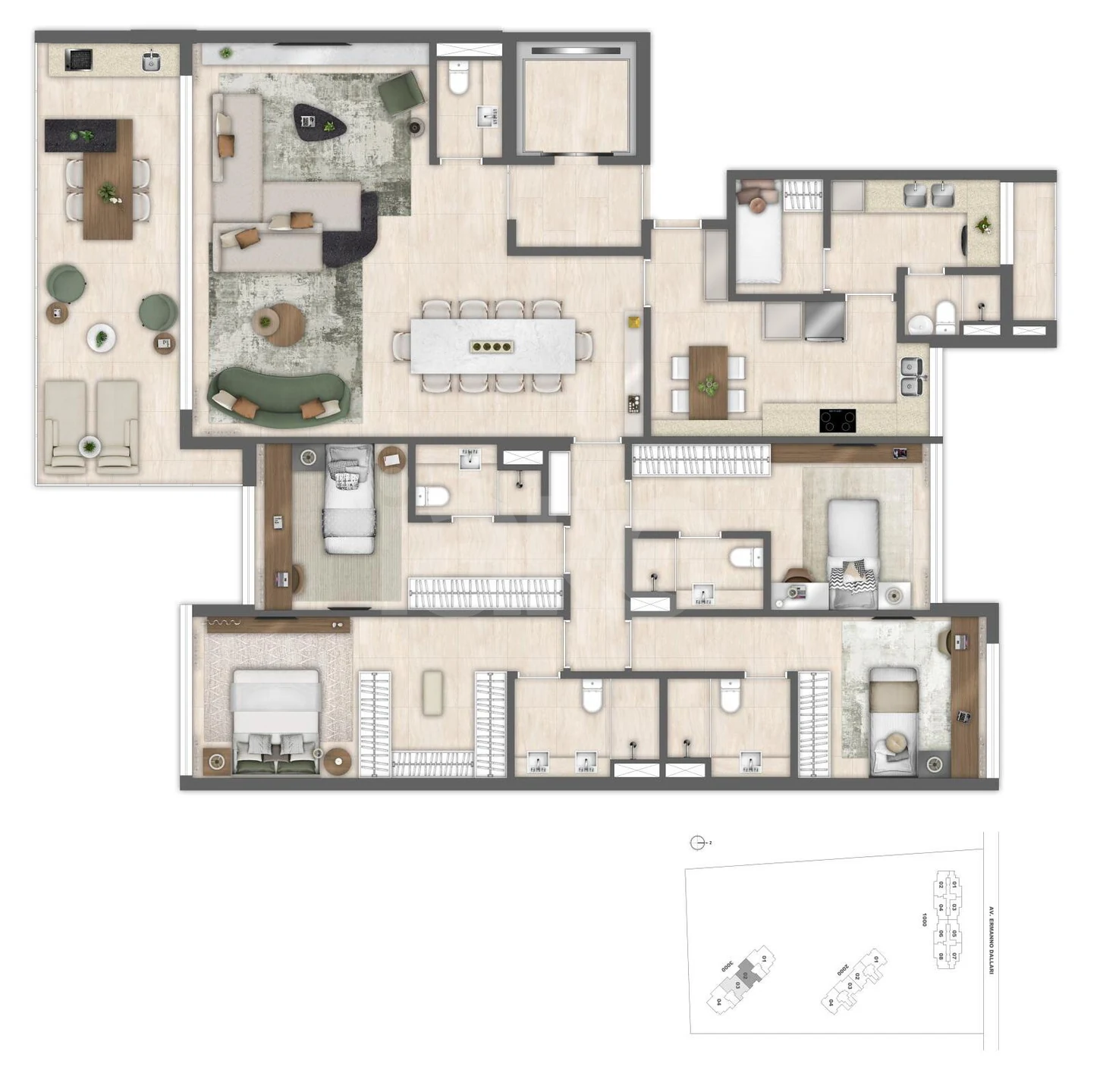 Planta — Apartamento 199,46 m²